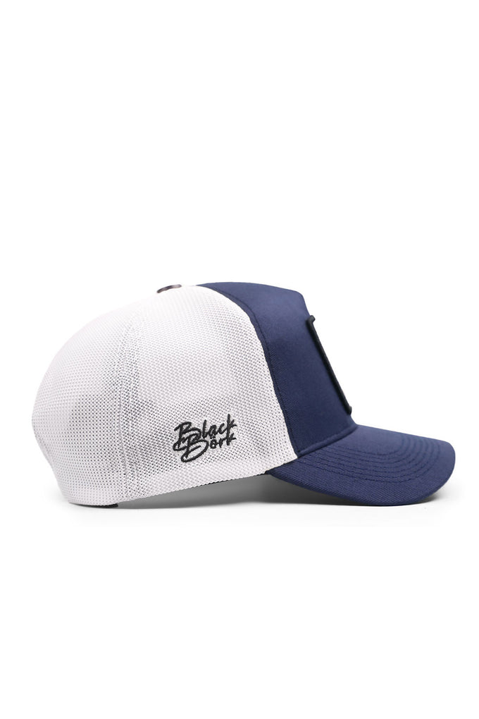 my-life-my-rules-logolu-cordura-lacivert-beyaz-trucker-sapka-4397 - BlackBörk TR