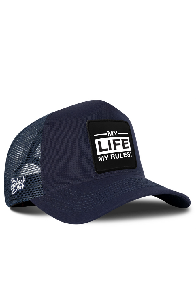 My Life My Rules Logolu Lacivert Trucker Şapka