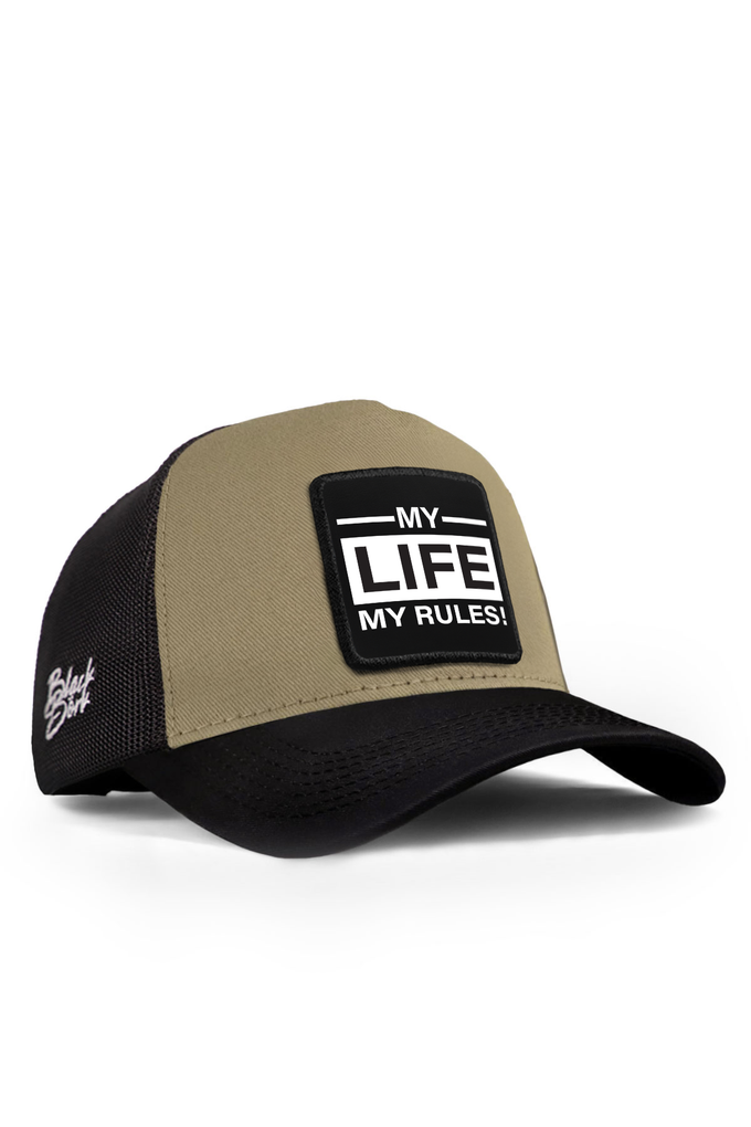 my-life-my-rules-logolu-siyah-vizon-trucker-sapka-5600 - BlackBörk TR