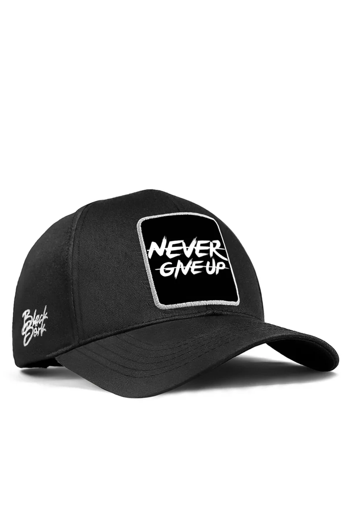 never-give-up-logolu-siyah-six-beyzbol-sapka-5585 - BlackBörk TR
