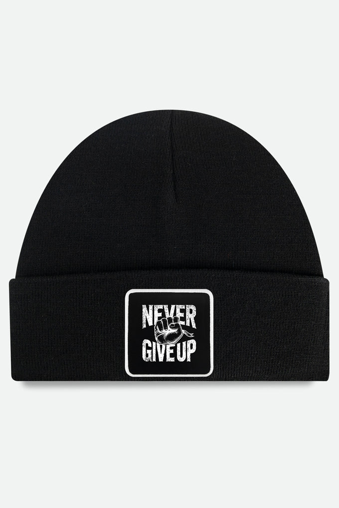 never-give-up-logolu-siyah-xl-bere-5001 - BlackBörk TR