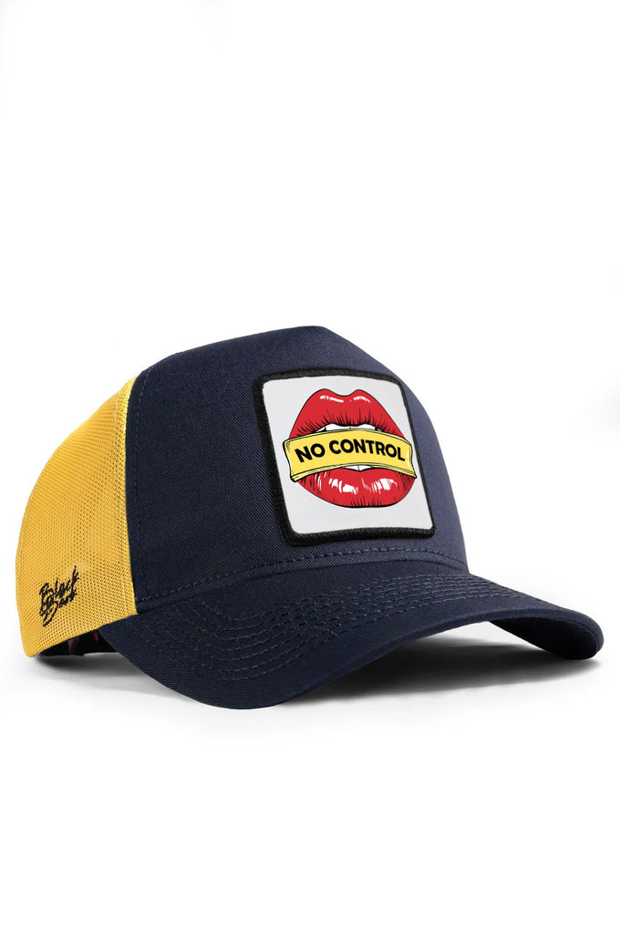 no-control-logolu-koyu-lacivert-sari-trucker-sapka-2463 - BlackBörk TR