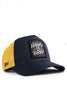 Normal is Boring Logolu Koyu Lacivert-Sarı Trucker Şapka