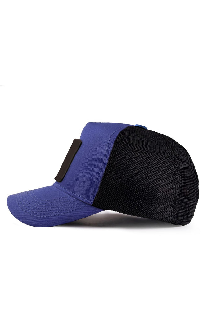 normal-is-boring-logolu-siyah-mavi-trucker-sapka-2526 - BlackBörk TR