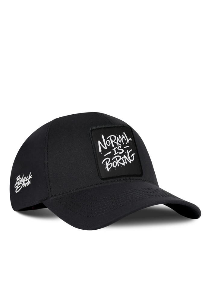 Normal is Boring Logo Black Six Baseball Cap