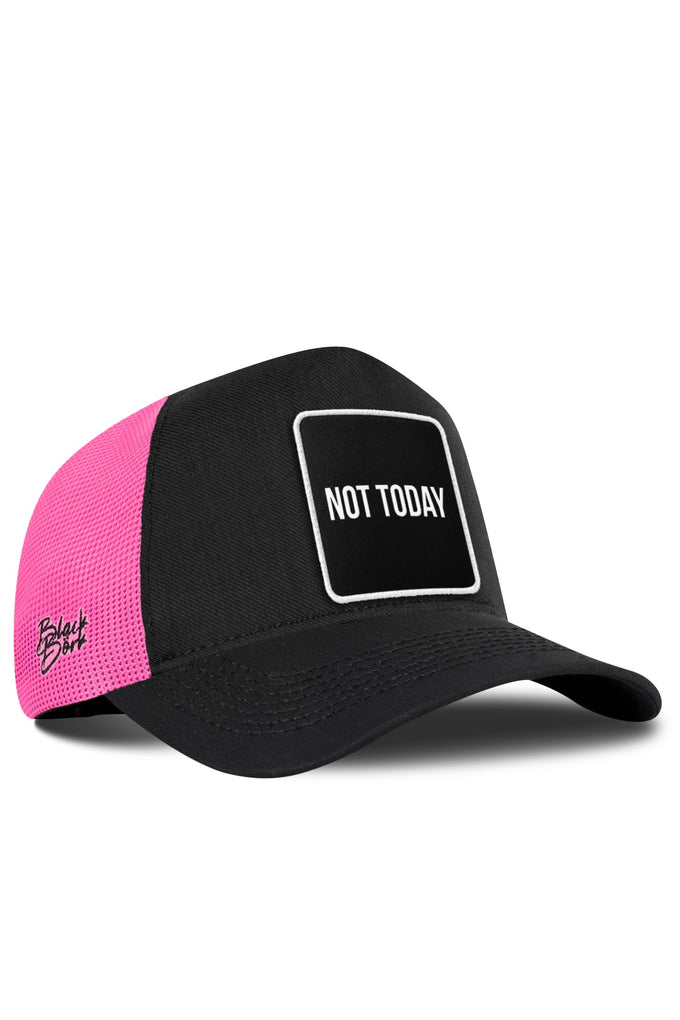 Not Today Logolu Cordura Siyah-Pembe Trucker Şapka