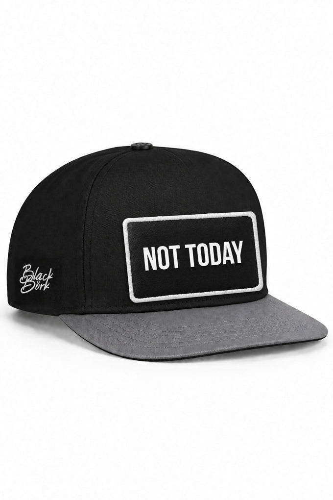 Not Today Logolu Gri-Siyah Hip Hop Şapka