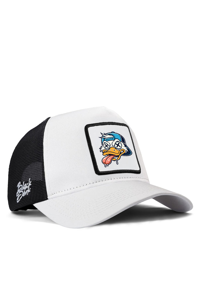 ordek-logolu-beyaz-siyah-trucker-sapka-5647 - BlackBörk TR