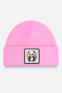 Pink Kids' Beanie with Panda Logo