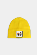 Yellow Kids' Beanie with Panda Logo