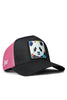 Panda Logolu Siyah-Pembe Trucker Şapka