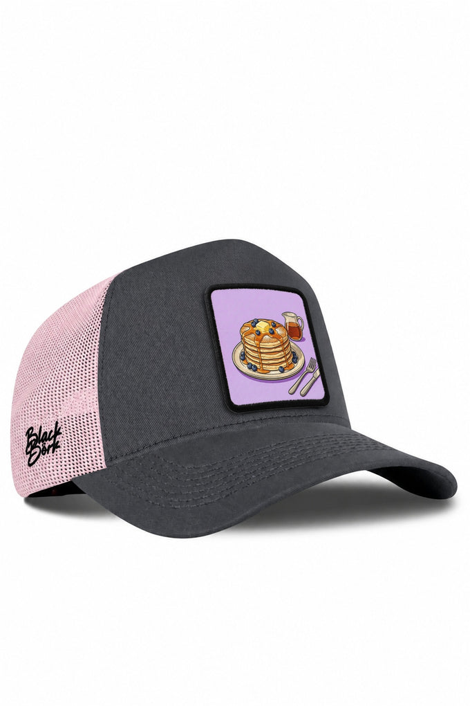 Pankek Logolu Antrasit-Pembe Trucker Şapka