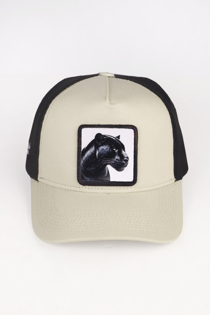 panter-logolu-bej-siyah-trucker-sapka-3787 - BlackBörk TR