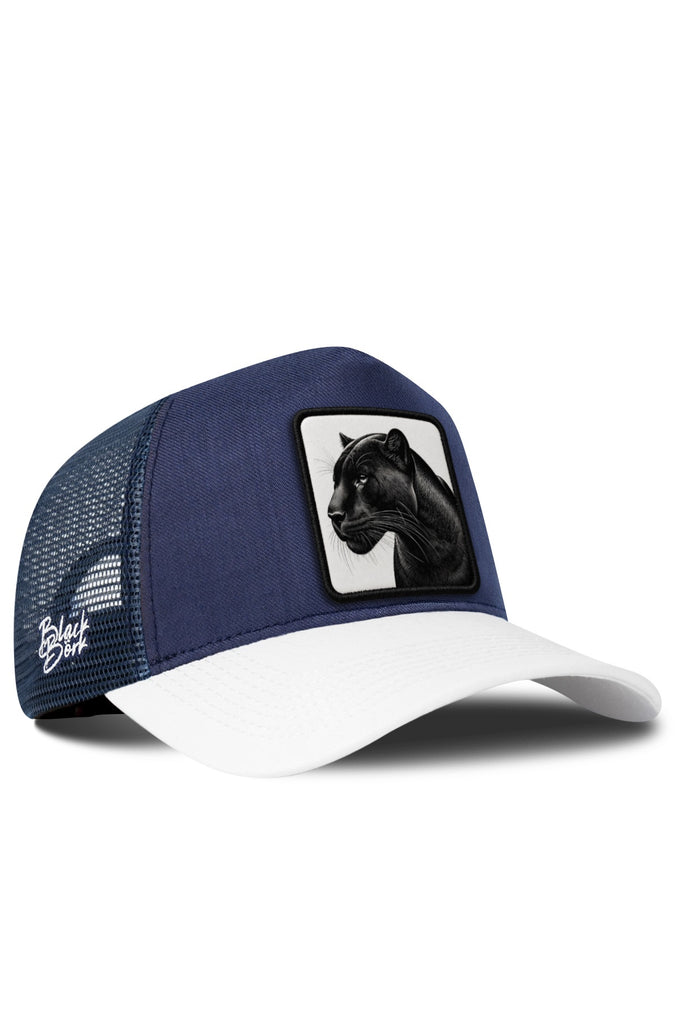 Panter Logolu Cordura Beyaz-Lacivert Trucker Şapka