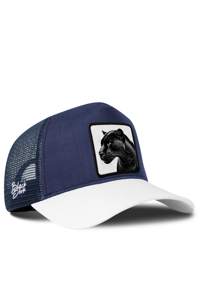Panter Logolu Cordura Beyaz-Lacivert Trucker Şapka