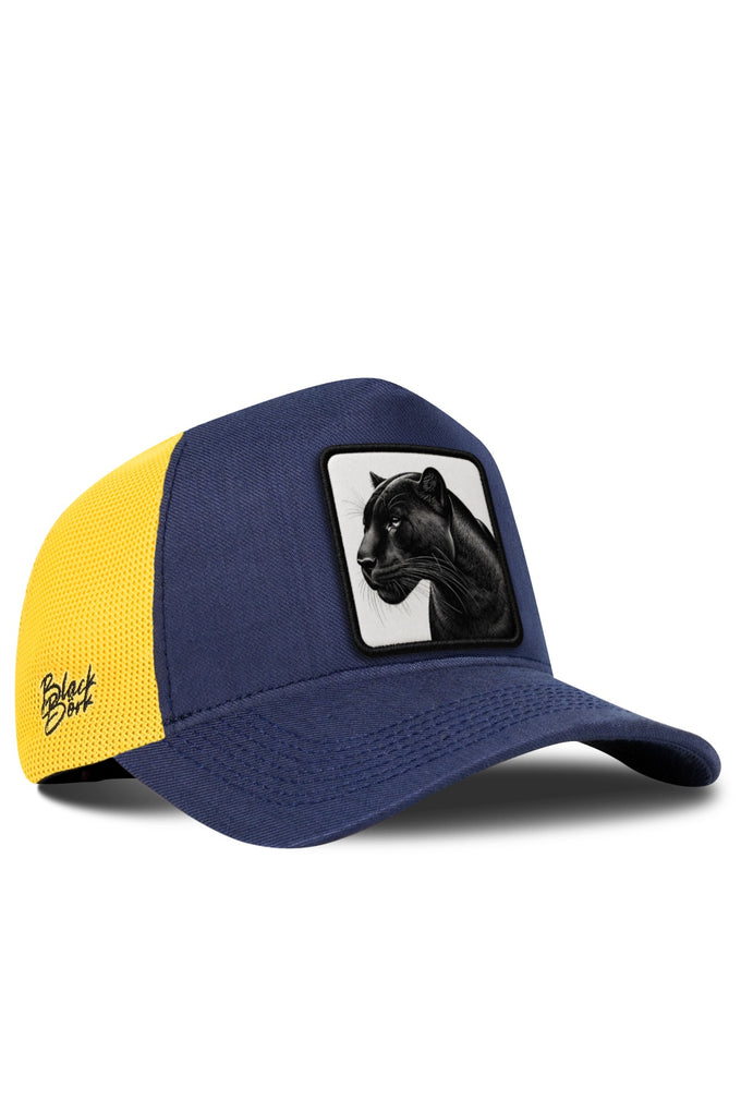 Panter Logolu Cordura Lacivert-Sarı Trucker Şapka