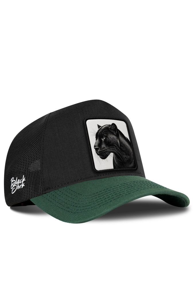 Panter Logolu Cordura Petrol Yeşili-Siyah Trucker Şapka
