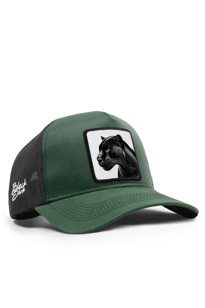 panter-logolu-cordura-petrol-yesili-siyah-trucker-sapka-4566 - BlackBörk TR