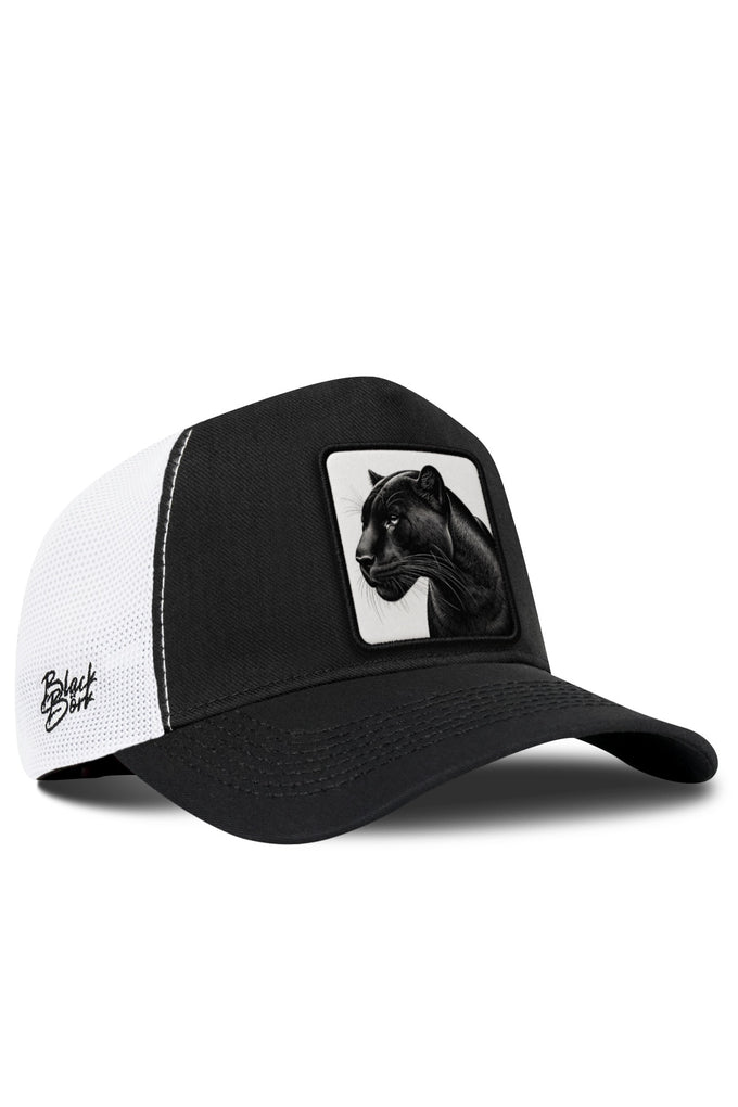 Panter Logolu Cordura Siyah-Beyaz Trucker Şapka