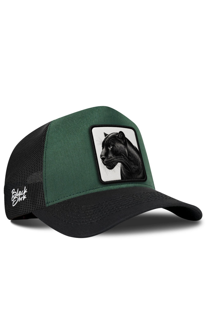 Panter Logolu Cordura Siyah-Petrol Yeşili Trucker Şapka