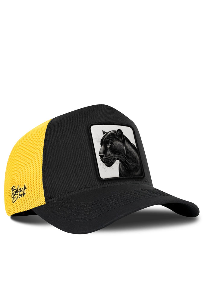 Panter Logolu Cordura Siyah-Sarı Trucker Şapka
