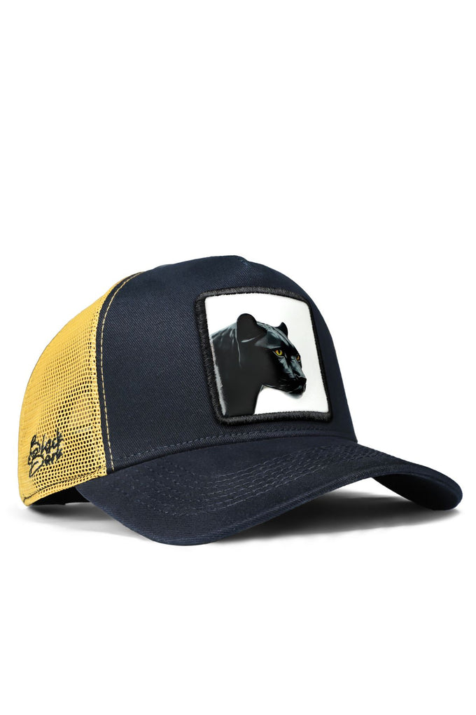 panter-logolu-lacivert-sari-trucker-sapka-2026 - BlackBörk TR
