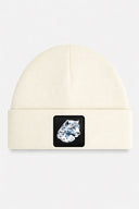Off-White Beanie with Panther Logo