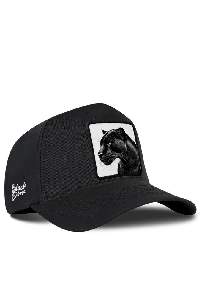 Black Baseball Cap with Panther Logo