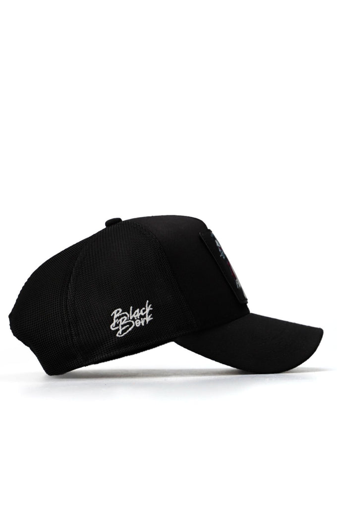 Panter Logolu Siyah Trucker Şapka