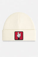 Off White Beanie with Finger Logo