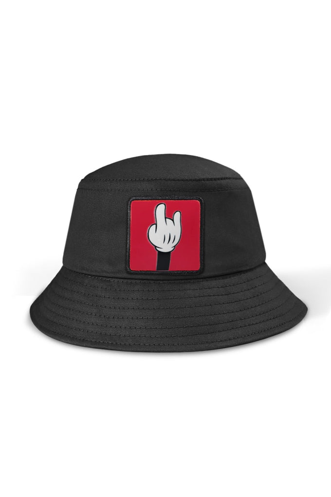 Finger Logo Bucket Black Hat