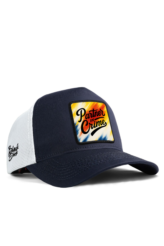 partner-in-crime-logolu-lacivert-beyaz-trucker-sapka-5557 - BlackBörk TR