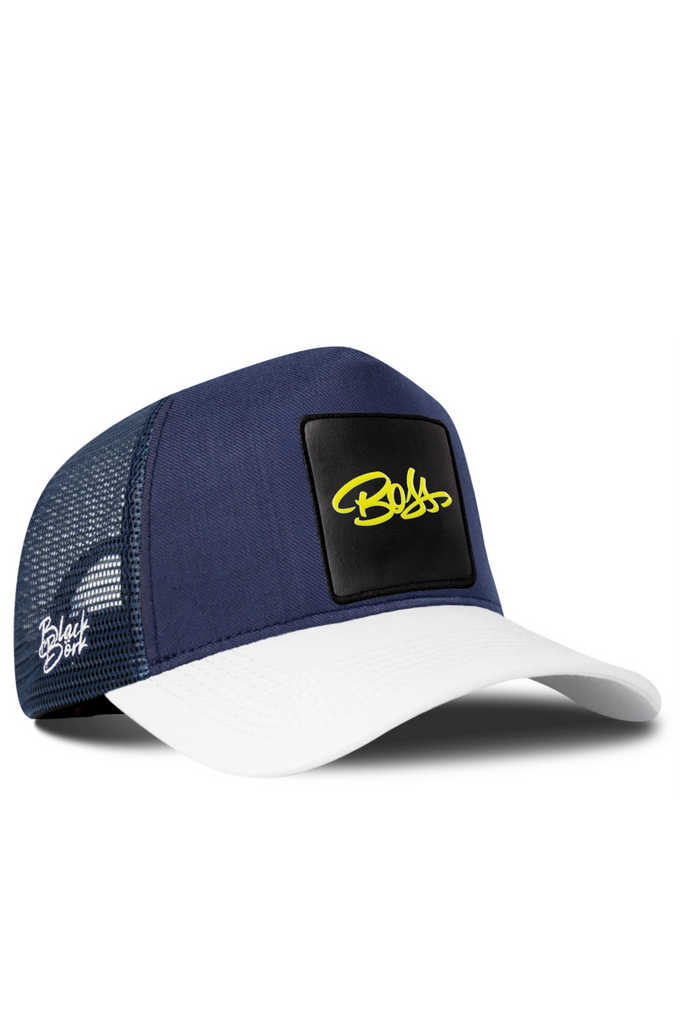 Patron Logolu Cordura Beyaz-Lacivert Trucker Şapka