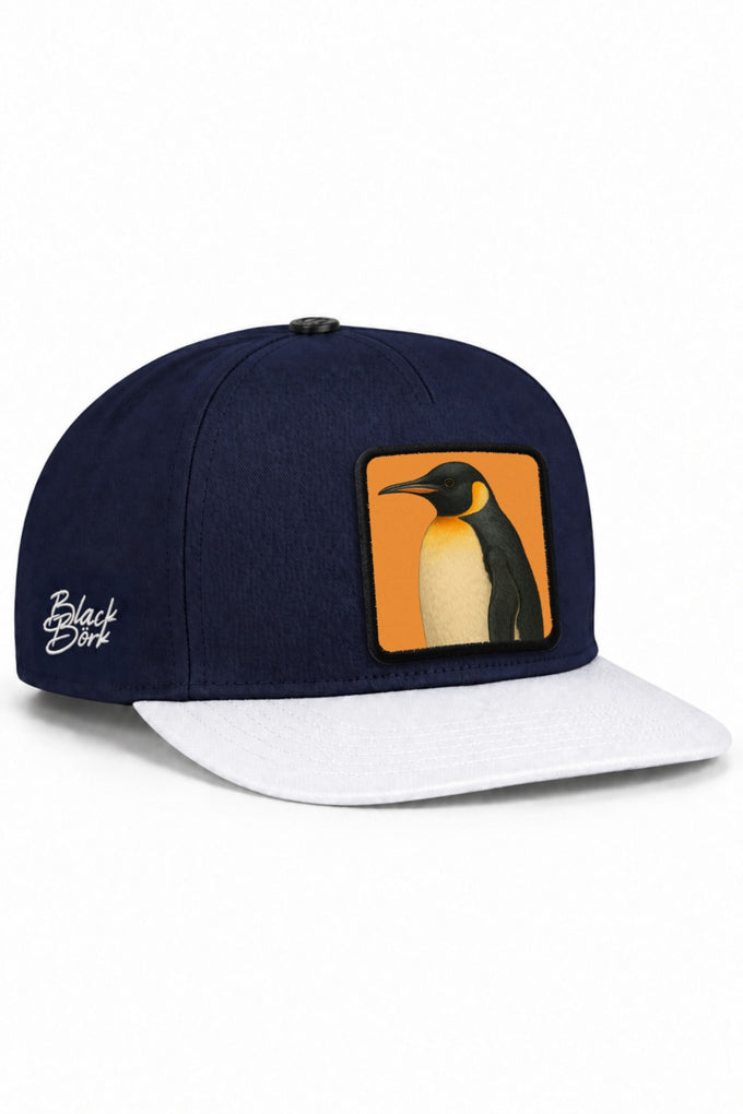 Penguen Logolu Beyaz-Lacivert Hip Hop Şapka