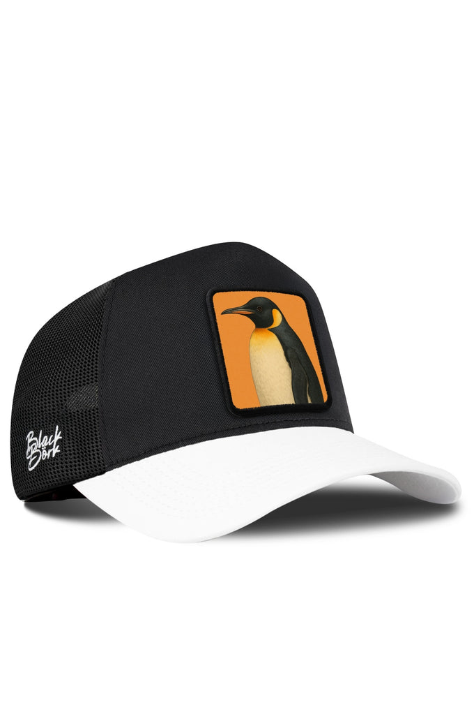 Penguen Logolu Beyaz-Siyah Trucker Şapka