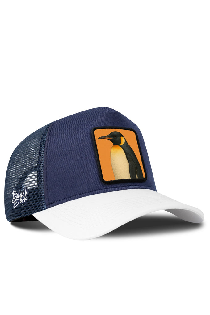 Penguen Logolu Cordura Beyaz-Lacivert Trucker Şapka