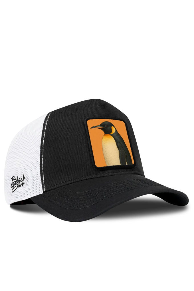 Penguen Logolu Cordura Siyah-Beyaz Trucker Şapka
