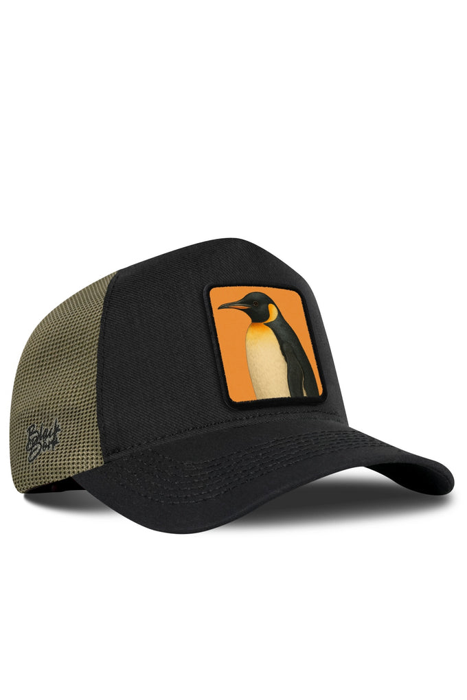 Penguen Logolu Cordura Siyah-Haki Trucker Şapka