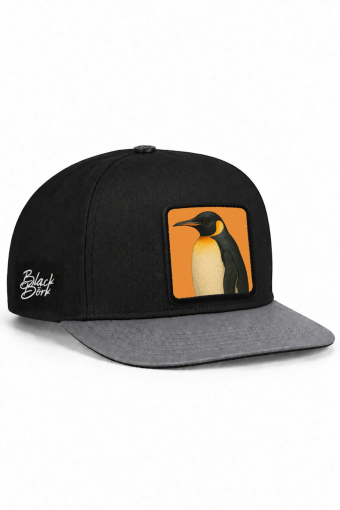 Penguen Logolu Gri-Siyah Hip Hop Şapka