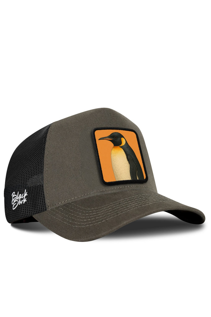 Penguen Logolu Haki-Siyah Trucker Şapka