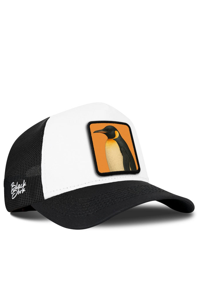 Penguen Logolu Siyah-Beyaz Trucker Şapka