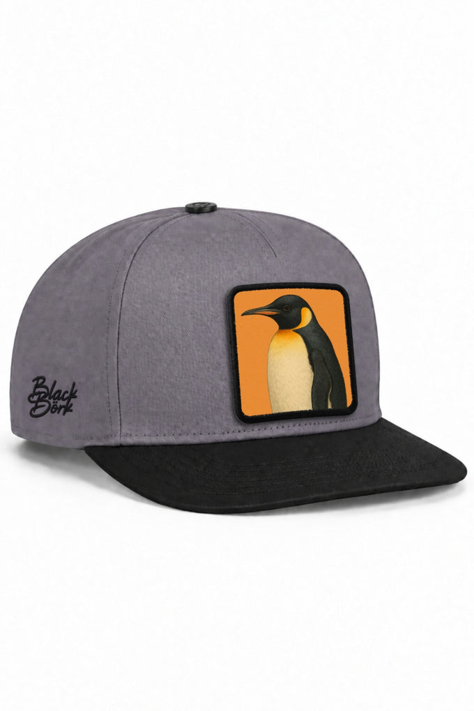 Penguen Logolu Siyah-Gri Hip Hop Şapka
