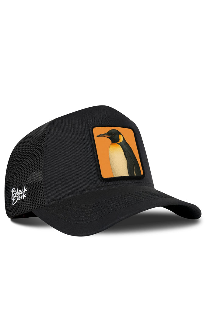 Penguen Logolu Siyah Trucker Şapka