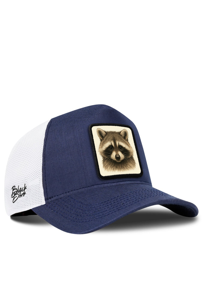 Rakun Logolu Cordura Lacivert-Beyaz Trucker Şapka