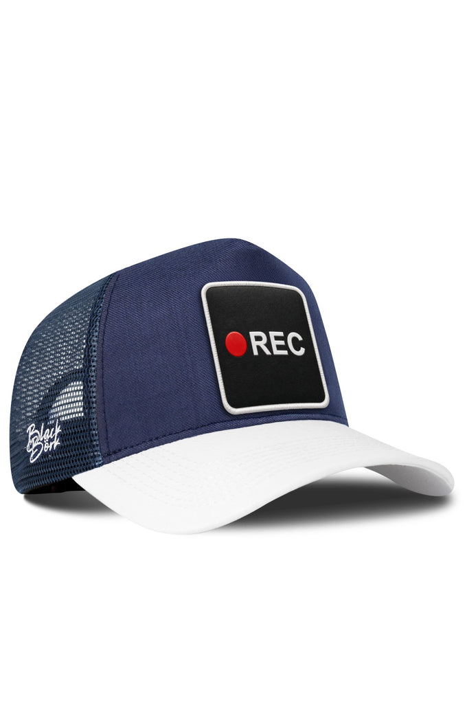 Rec Logolu Cordura Beyaz-Lacivert Trucker Şapka