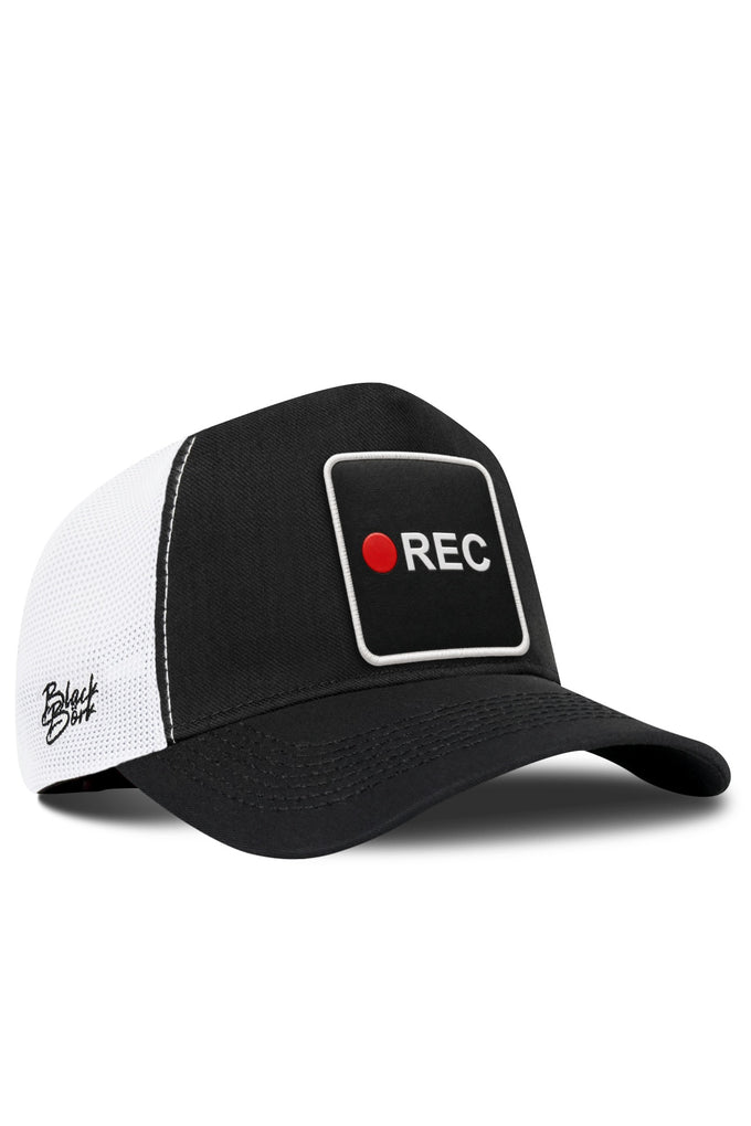 Rec Logolu Cordura Siyah-Beyaz Trucker Şapka