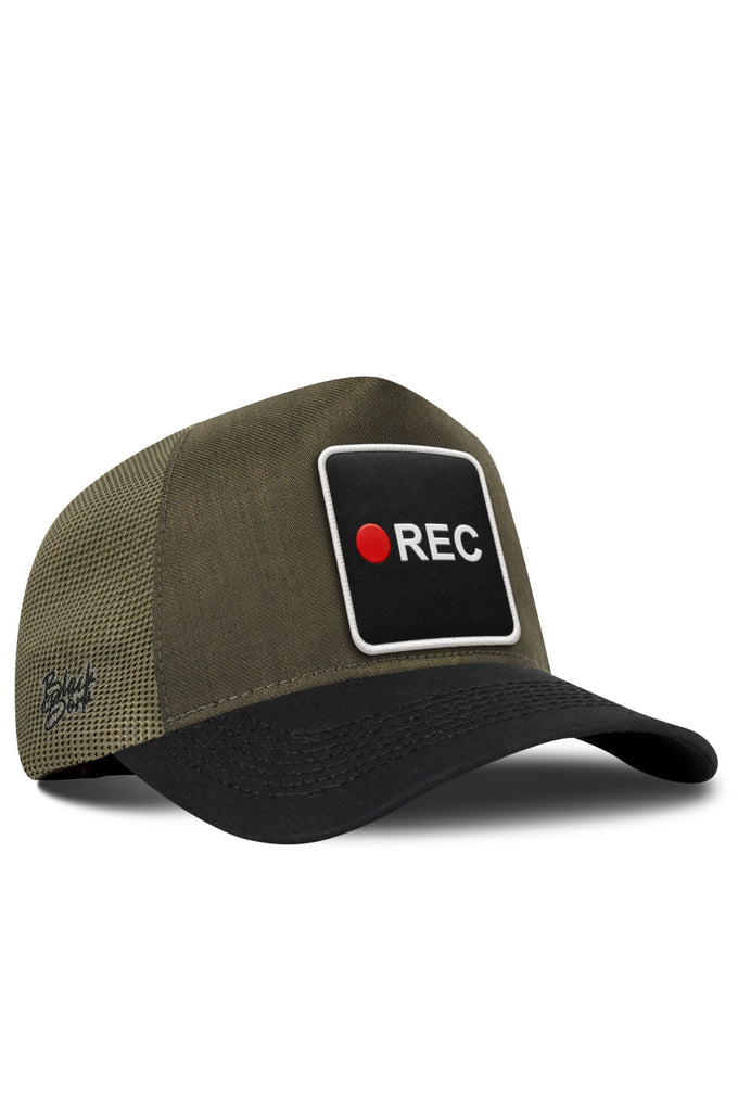 Rec Logolu Cordura Siyah-Haki Trucker Şapka