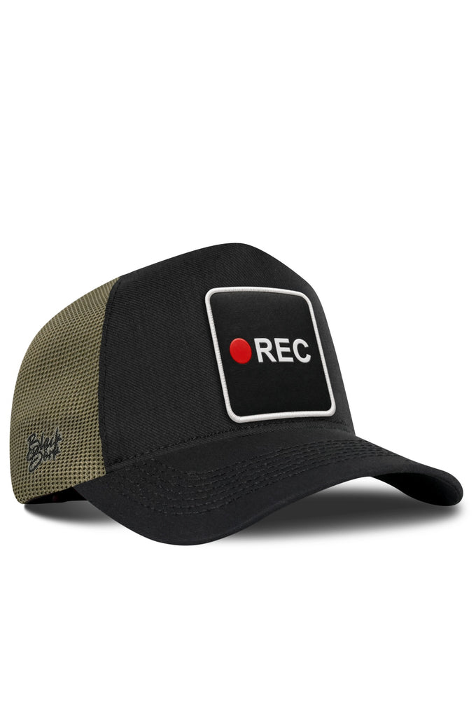 Rec Logolu Cordura Siyah-Haki Trucker Şapka