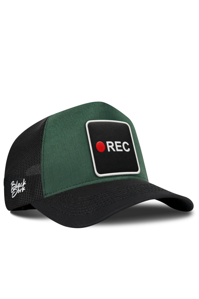 Rec Logolu Cordura Siyah-Petrol Yeşili Trucker Şapka