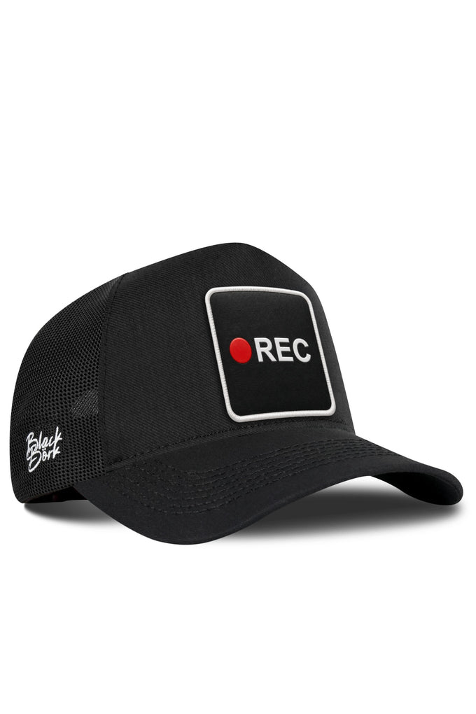 Rec Logolu Cordura Siyah Trucker Şapka